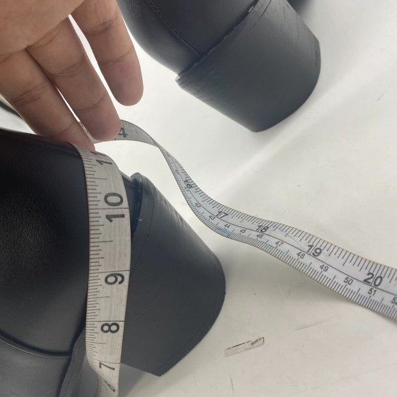 FSJ Black Casual Thigh High Tall Boots Chunky Low Heel Over The Knee Booties - Picture 8 of 11